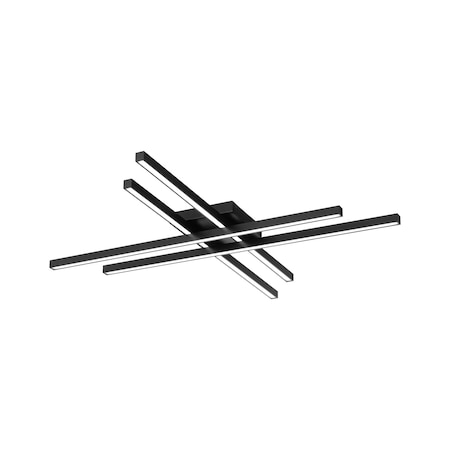 Dweled Parallax 32in LED Flush Mount 3-CCT 2700K-3000K-3500K Set to 3000K in Black FM-731